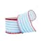 2.5" x 5yd. Blue & White Stripes with Red Edge Wired Cross Linen Ribbon by Celebrate It®